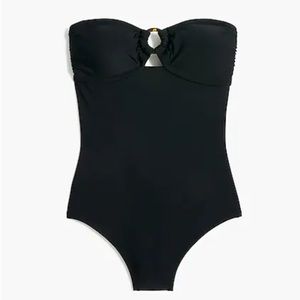 NWT XXS J. CREW Tortoise-ring bandeau one-piece swimsuit